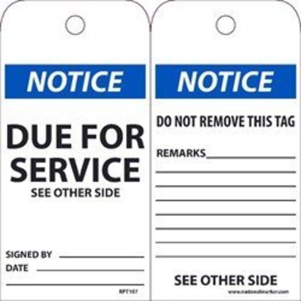 Nmc TAGS, NOTICE DUE FOR SERVICE,  RPT107G